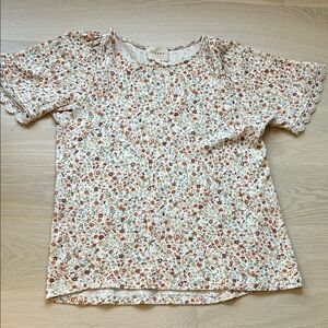 Sezane Floral Blouse in Cream and Orange